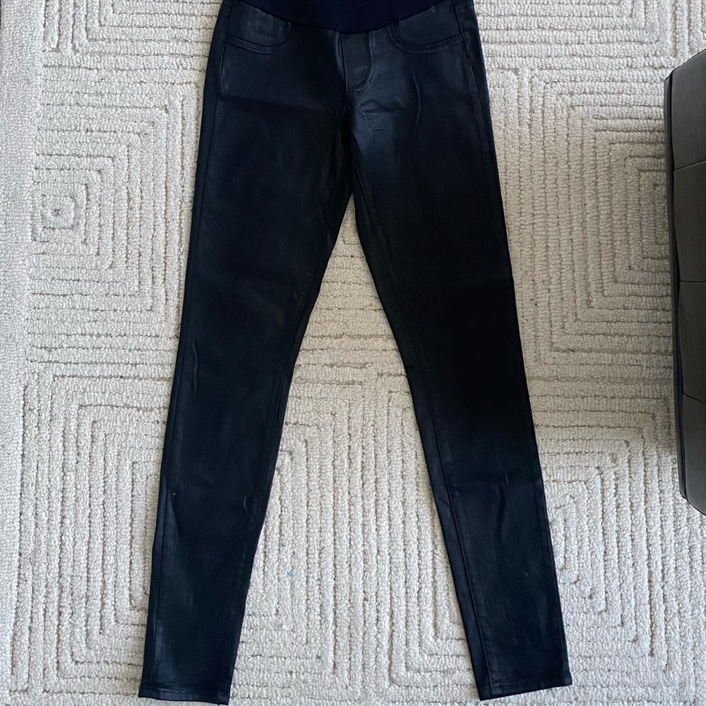 Paige black coated maternity pants. Excellent condition.
